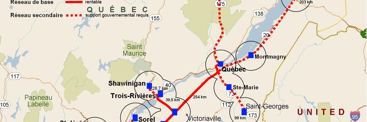 Carte du réseau MGV