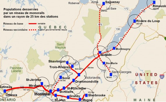 Carte du réseau MGV