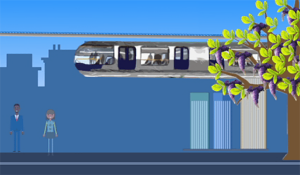 Monorail personnages et arbre